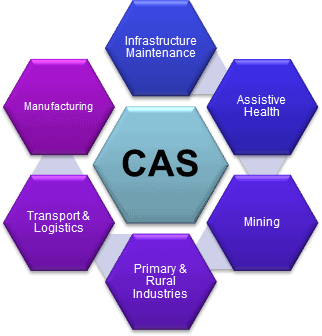 Diagram showing the six CAS research themes